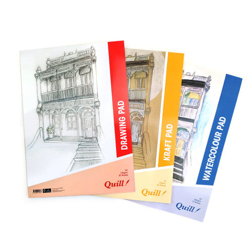 Quill Drawing Pad 125gsm A3 30 Sheets Portrait Pack of 5