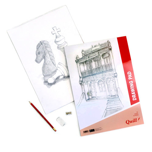 Quill Drawing Pad 125gsm A3 30 Sheets Portrait Pack of 5