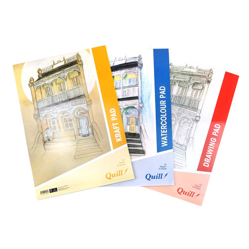 Quill Kraft Pad 120gsm A3 30 Sheets Portrait Pack of 5