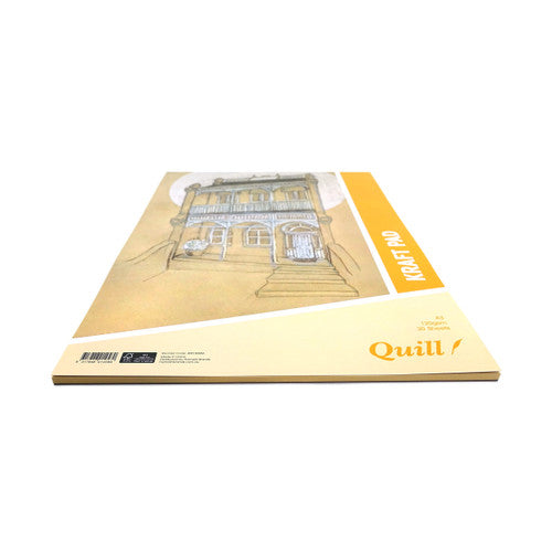 Quill Kraft Pad 120gsm A3 30 Sheets Portrait Pack of 5