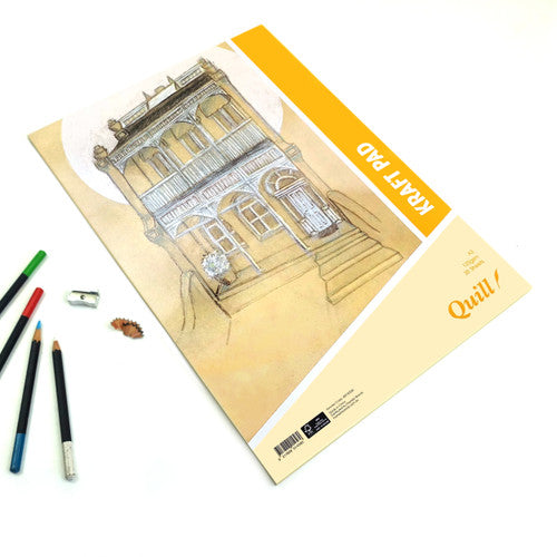 Quill Kraft Pad 120gsm A3 30 Sheets Portrait Pack of 5