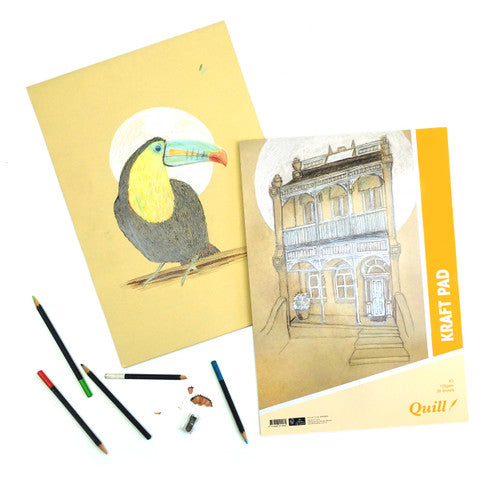 Quill Kraft Pad 120gsm A3 30 Sheets Portrait Pack of 5