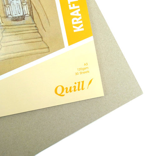 Quill Kraft Pad 120gsm A3 30 Sheets Portrait Pack of 5