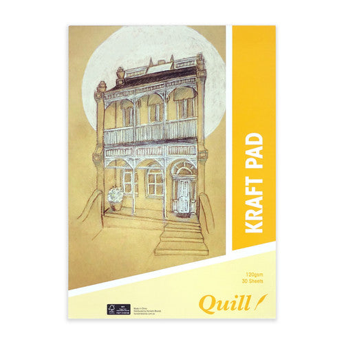 Quill Kraft Pad 120gsm A3 30 Sheets Portrait Pack of 5