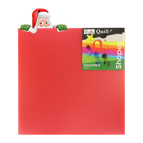 Quill Shapes Matte Squares Christmas 254mm Double Sided 80gsm Assorted Pack 100