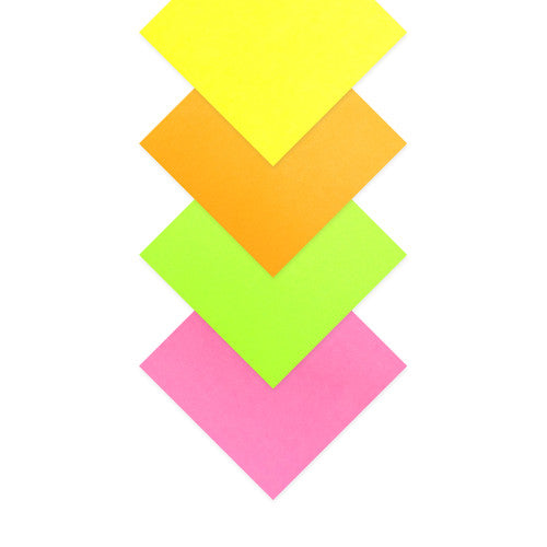 Quill Shapes Square 127mm 80gsm Fluoro Assorted Pack of 100