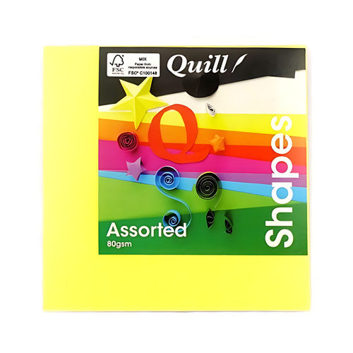 Quill Shapes Square 127mm 80gsm Fluoro Assorted Pack of 100