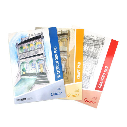 Quill Watercolour Pad 200gsm A3 12 Sheets Portrait Pack of 5