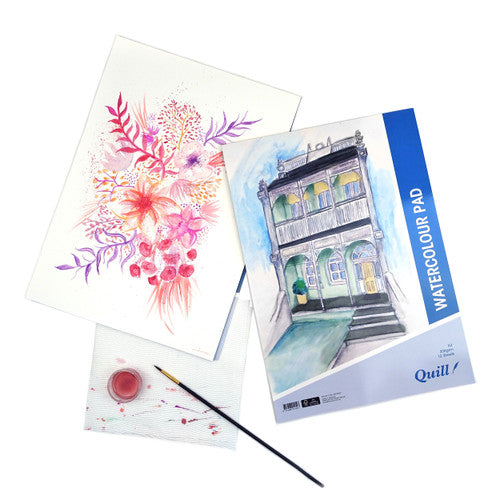 Quill Watercolour Pad 200gsm A3 12 Sheets Portrait Pack of 5