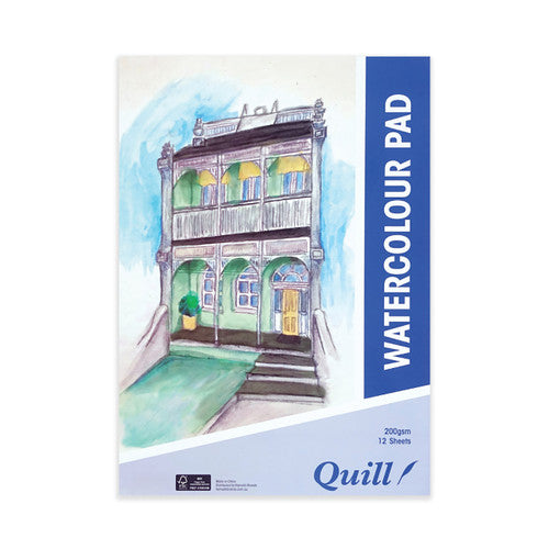 Quill Watercolour Pad 200gsm A3 12 Sheets Portrait Pack of 5