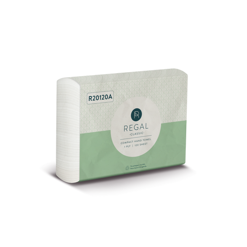 Regal Classic 1 Ply Compact Hand Towel 120 Sheets Pack of 20