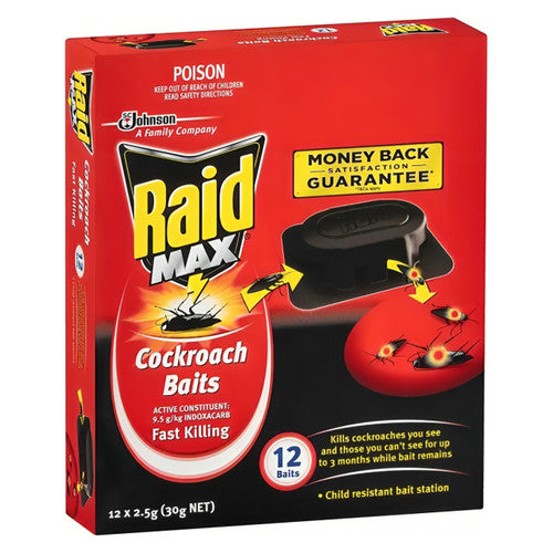 Raid Max Cockroach Baits 2.5g Pack of 12 x 6