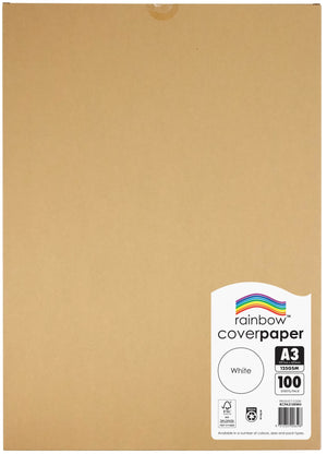 Rainbow Cover Paper A3 125gsm White Pack of 100 wrapped pack