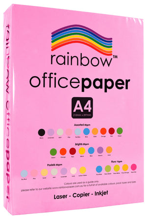 Rainbow Office Paper A4 75gsm Fluoro Pink Pack of 500