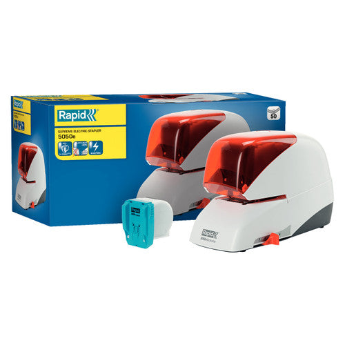 Rapid 5050E Contactless Electric Stapler Silver Orange