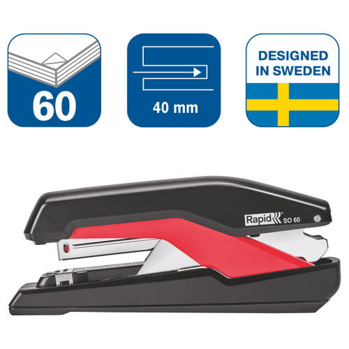 Rapid SO60 Full Strip Stapler Black Red