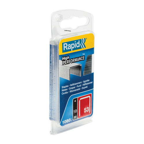 Rapid No.53 Finewire Staples 10mm Box 1080 Pack of 5