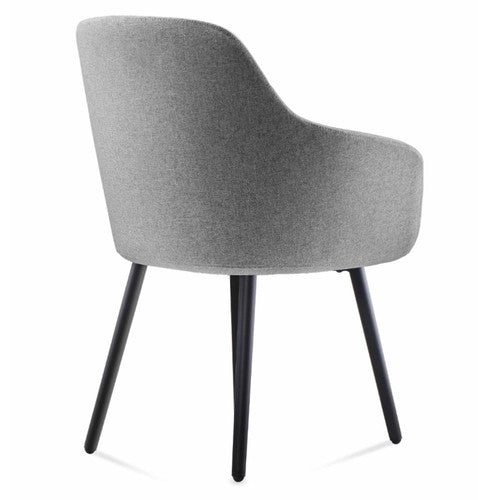 Rapidline Aspen 4 Leg Tub Chair Black Steel Frame Light Grey Fabric