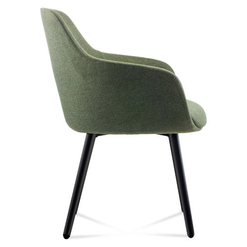 Rapidline Aspen 4 Leg Tub Chair Black Steel Frame Olive Fabric