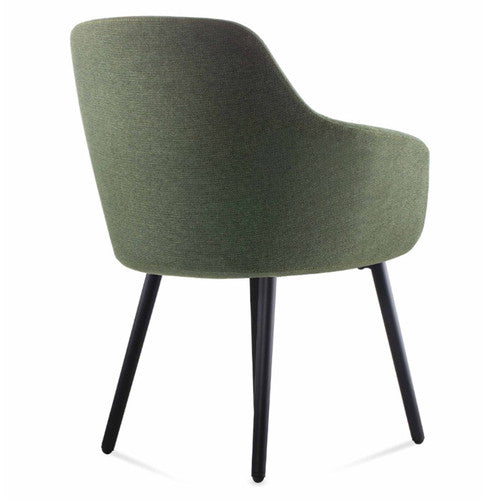Rapidline Aspen 4 Leg Tub Chair Black Steel Frame Olive Fabric
