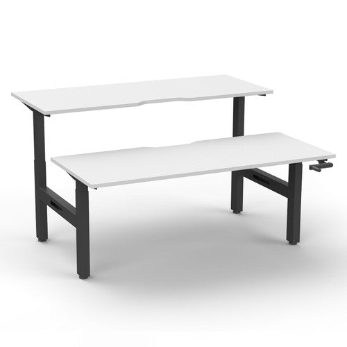 Rapidline Boost Crank Back to Back Workstation 1800 x 750mm Natural White / Black Satin