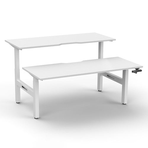 Rapidline Boost Crank Back to Back Workstation 1800 x 750mm Natural White / White Satin