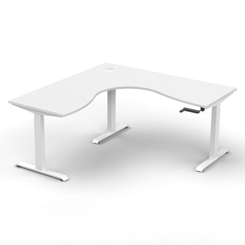 Rapidline Boost Crank Corner Workstation 1500 x 1500 x 750mm Natural White / White Satin