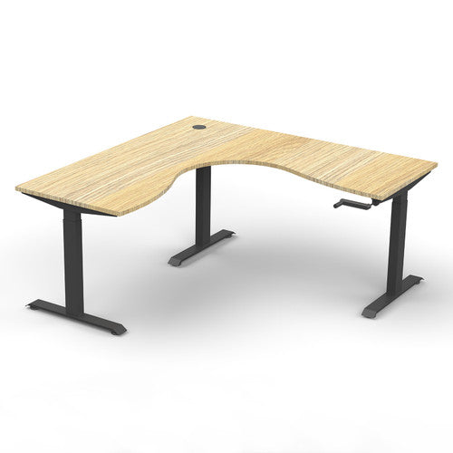 Rapidline Boost Crank Corner Workstation 1800 x 1800 x 750mm Natural Oak / Black Satin