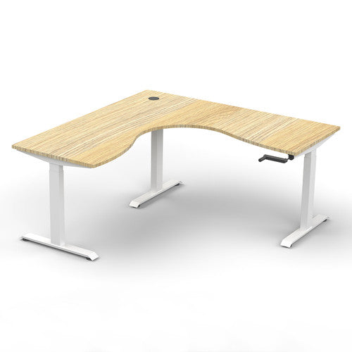 Rapidline Boost Crank Corner Workstation 1800 x 1800 x 750mm Natural Oak / White Satin