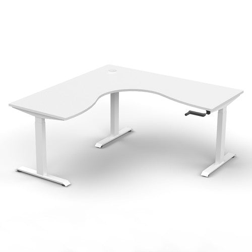 Rapidline Boost Crank Corner Workstation 1800 x 1800 x 750mm Natural White / White Satin