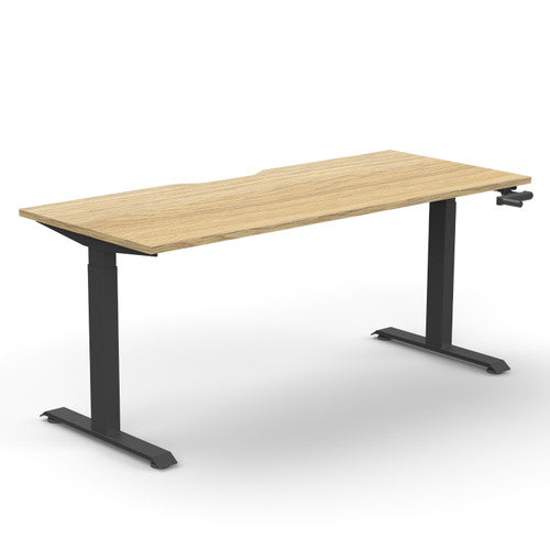 Rapidline Boost Crank Single Sided Workstation 1800 x 750mm Natural Oak / Black Satin