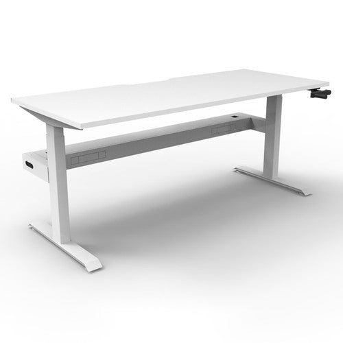 Rapidline Boost Crank Single Sided Workstation 1200 x 750mm with Cable Tray Natural White / White Satin