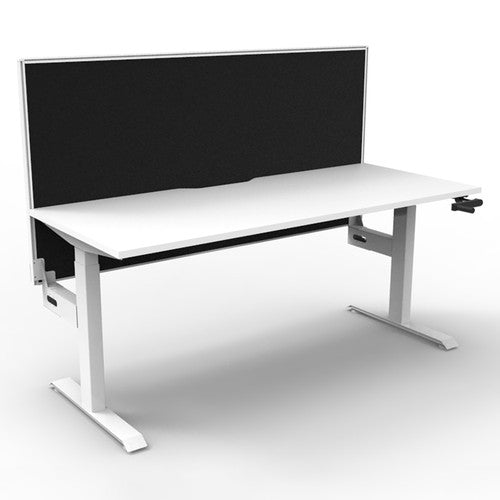 Rapidline Boost Crank Single Sided Workstation 1800 x 750mm with Screen Natural White / White Satin