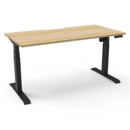 Rapidline Boost Light Single Sided Workstation 1500 x 750mm Natural Oak / Black Satin