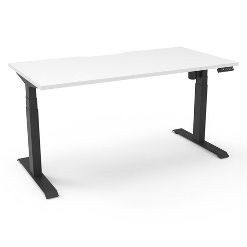 Rapidline Boost Light Single Sided Workstation 1500 x 750mm Natural White / Black Satin