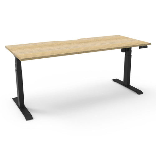 Rapidline Boost Light Single Sided Workstation 1800 x 750mm Natural Oak / Black Satin
