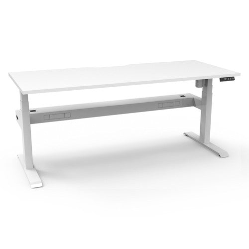 Rapidline Boost Light Single Sided Workstation 1200 x 750mm with Cable Tray Natural White / White Satin