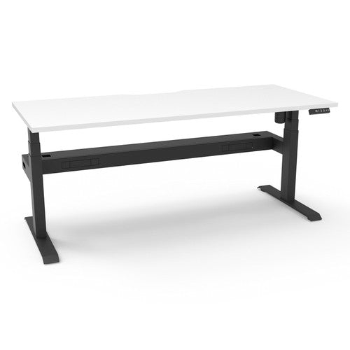 Rapidline Boost Light Single Sided Workstation 1800 x 750mm with Cable Tray Natural White / Black Satin
