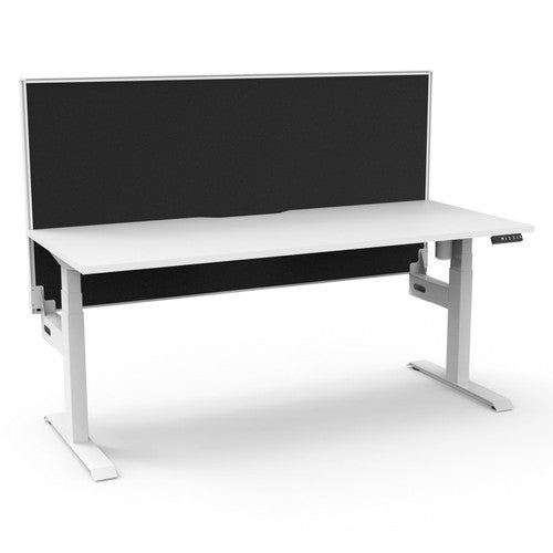 Rapidline Boost Light Single Sided Workstation 1200 x 750mm with Screen Natural White / White Satin