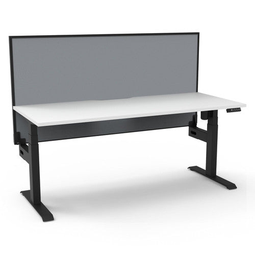 Rapidline Boost Light Single Sided Workstation 1500 x 750mm with Screen Natural White / Black Satin