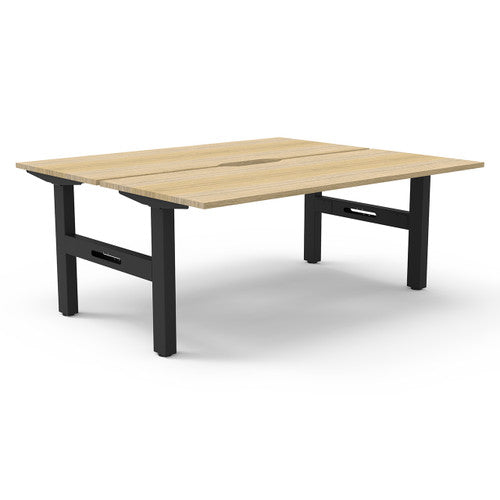 Rapidline Boost Static Back to Back Workstation 1200 x 750mm Natural Oak / Black Satin