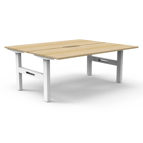 Rapidline Boost Static Back to Back Workstation 1200 x 750mm Natural Oak / White Satin