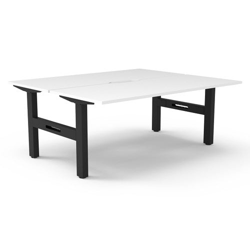 Rapidline Boost Static Back to Back Workstation 1800 x 750mm Natural White / Black Satin