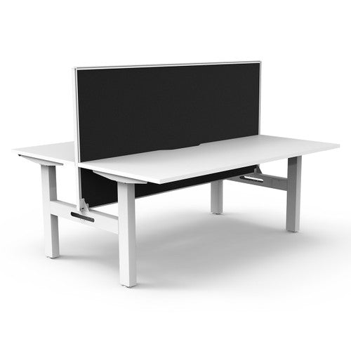 Rapidline Boost Static Back to Back Workstation 1800 x 750mm with Screen Natural White / White Satin