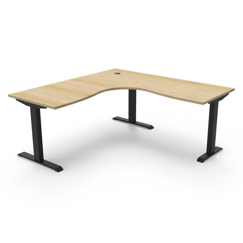 Rapidline Boost Static Corner Workstation 1800 x 1500 x 750mm Natural Oak / Black Satin