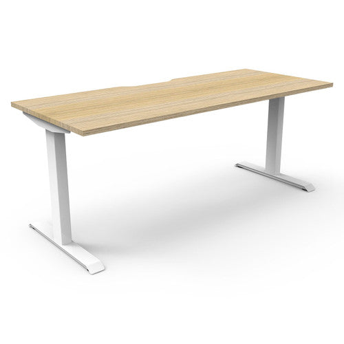 Rapidline Boost Static Single Sided Workstation 1200 x 750mm Natural Oak / White Satin