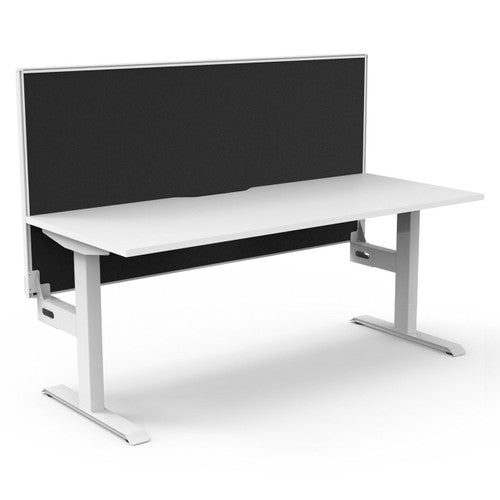 Rapidline Boost Static Single Sided Workstation 1200 x 750mm with Screen Natural White / White Satin