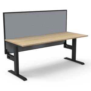 Rapidline Boost Static Single Sided Workstation 1800 x 750mm with Screen Natural Oak / Black Satin