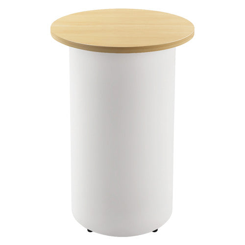 Rapidline High Bar Table Round Drum Base 600mm Diameter Natural Oak / White