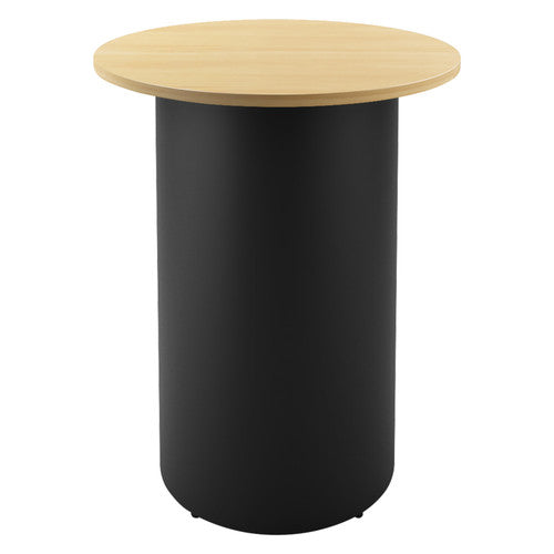 Rapidline High Bar Table Round Drum Base 900mm Diameter Natural Oak / Black